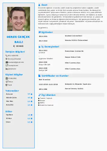 İç Mimar Cv Örnekleri cv indir